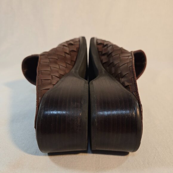 ARTIVIA LITES CRYSTAL Y2K Fairy Grunge Goth Brown Leather Heel Clog Mule Size 9M - Picture 9 of 16